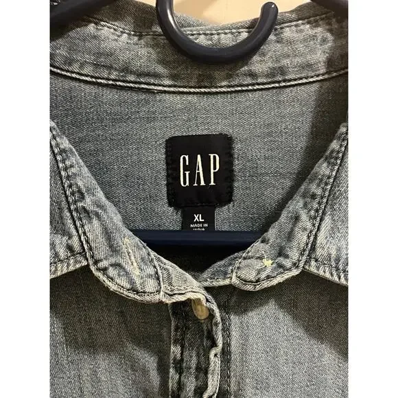 Gap Cropped Denim Shirt - Picture 5 of 7